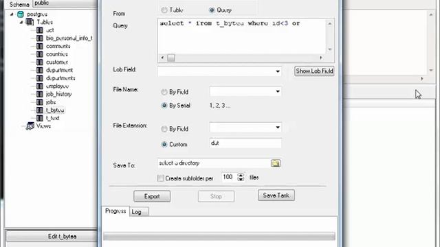 Batch export PostgreSQL BYTEA (BLOB) data from query results to files смотреть онлайн