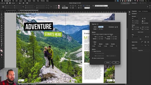 InDesign CC 2019 new feature - Adjust Layout