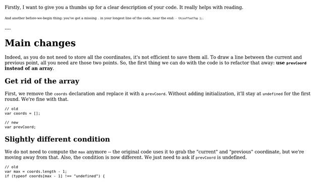 Javascript: Canvas drawing - storing mouse coordinates (2 Solutions!!) смотреть онлайн