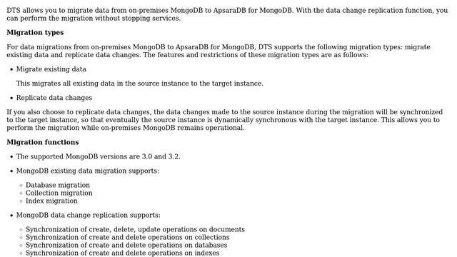 Databases: Permission Requirement To Migrate MongoDB To ApsaraDB For MongoDB