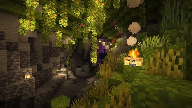 Minecraft Relaxing Music - Lush Cave Ambience - Sounds To Study And Relax To