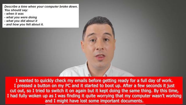 IELTS Speaking Part 2 - Sample Answer (Describe a time when your computer broke down) смотреть онлайн