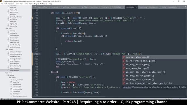 #248 PHP Ecommerce website development | Require login to order | MVC OOP - Quick programming смотреть онлайн