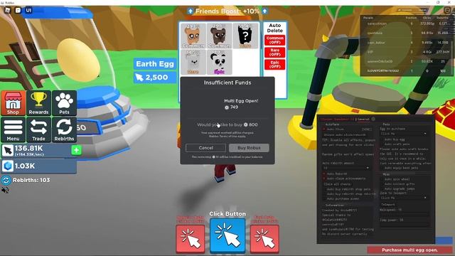 Clicker Simulator roblox script/hack op gui смотреть онлайн