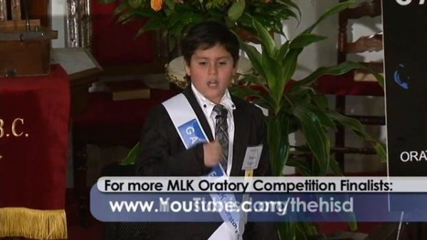 Houston MLK Oratory Competition Finalist Santos Lopez from Anderson Elementary