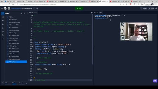 OCE Java I - String[] split(String) смотреть онлайн