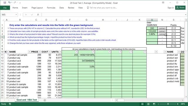 Excel Job Interview Tests 1 - Excel for Advanced - Lesson 20 смотреть онлайн