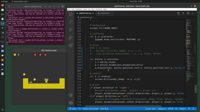 Python and Pygame Platform Game Part 13 - Coin Entity смотреть онлайн