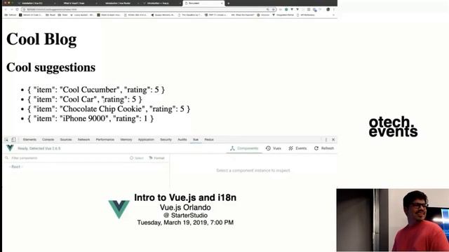 [otech.events] "Intro to Vue.js" - German Gamboa Gonzalez - - Vue.js Orlando смотреть онлайн