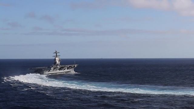 High-Speed Turns by USS Gerald R. Ford Aircraft Carrier смотреть онлайн