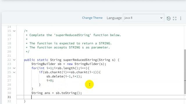 Super Reduced String Hackerrank Solution - java 8| Hackerrank Algorithms смотреть онлайн