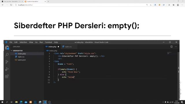 PHP Dersleri: empty() Fonkisiyonu | Siberdefter смотреть онлайн