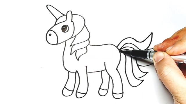 How To Draw A Unicorn For Kids,Bolalar Uchun Yagona Shox Ot Rasmini Chizish,#forkidsandchildren,#ki