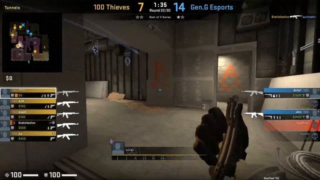 100 Thieves Vertigo Spawn to B Run Boost (CS:GO Tricks) смотреть онлайн