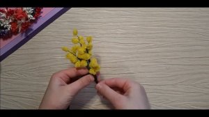 Веточка мимозы своими руками.-Идея подарка на 8 марта.-DIY