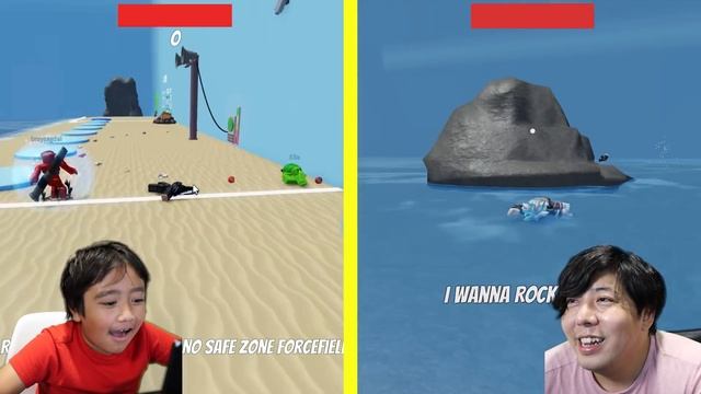 WATCH OUT FOR THE WAVES!! Let's Play Tsunami Game with Ryan and Daddy! смотреть онлайн