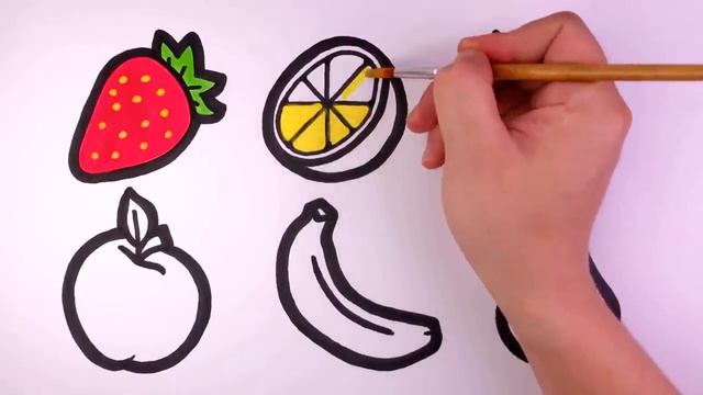 How to draw fruit for kids/ Bolalar uchun mevalarni qanday chizish kerak смотреть онлайн