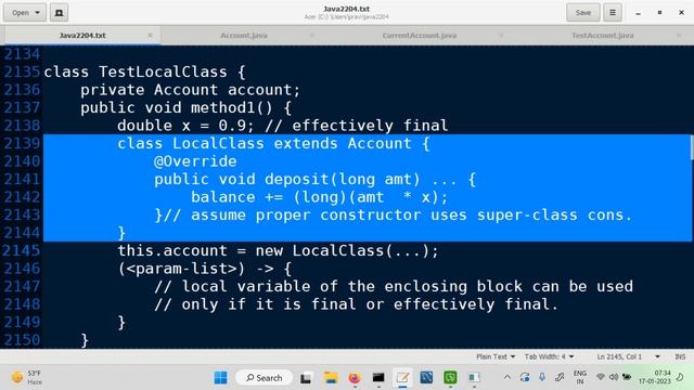 Java Nested classes - wrapup, about local class, effectively final local variables and their usage смотреть онлайн