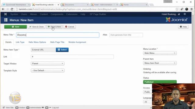Create a Hotel Booking Website In 1 hour with Joomla - 16 - Creating the frontend menus смотреть онлайн