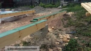 Обвязка фундамента из буронабивных свай (Строительство каркасного дома)