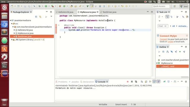 JAVA (Intermédiaire) - 84 - Try with Resources (Partie 3/3) смотреть онлайн