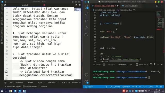 OpenCV C++ Lanjutan - Deteksi Warna Objek Menggunakan Trackbar смотреть онлайн