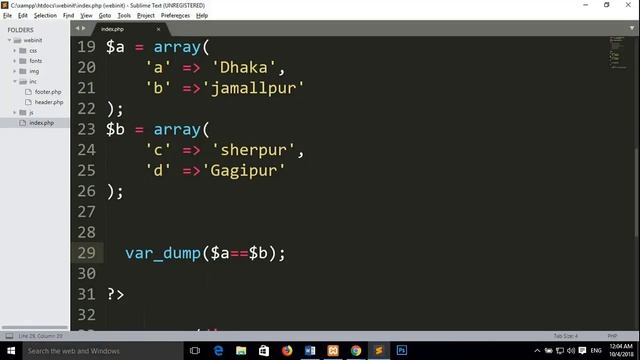 php fundamentals tutorials in bangla step by step Php array operators(Part-14) смотреть онлайн