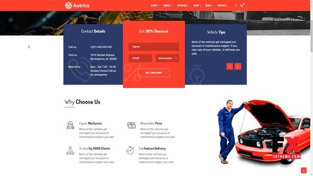 Autrics Car Services and Auto Mechanic WordPress Theme смотреть онлайн