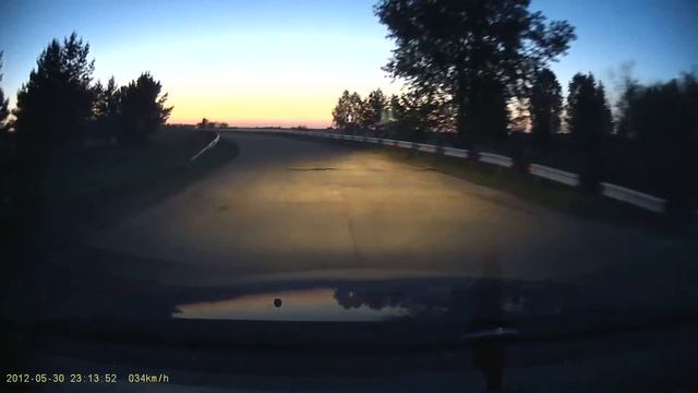 Поворот на Снежинск с трассы М5 из Челябинска (ночь) смотреть онлайн