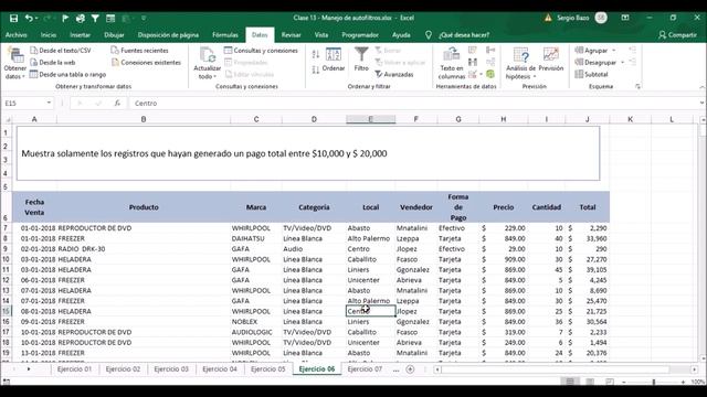 Curso GRATUITO de EXCEL BÁSICO | Parte 13 | Aprende a FILTRAR usando AUTOFILTROS смотреть онлайн