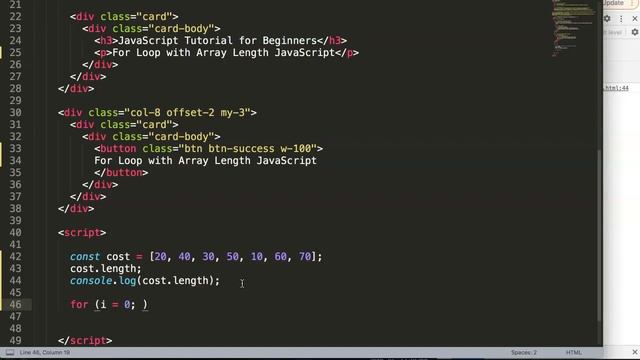 For Loop Array Length JavaScript смотреть онлайн
