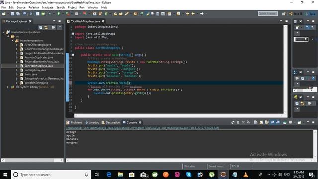 HashMap keys Sort смотреть онлайн