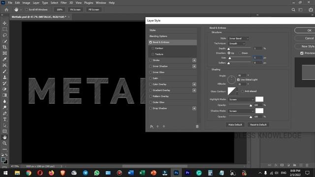 Metallic Text Effect in Photoshop смотреть онлайн