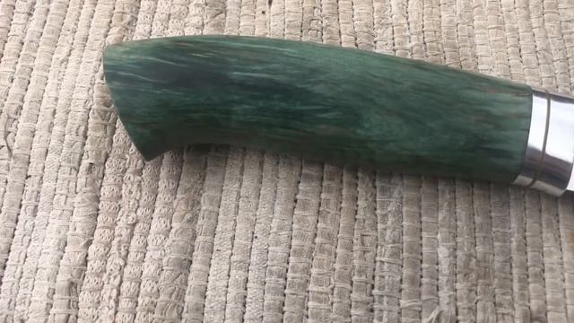 Нож финка увеличенная клинок Bohler K340 рукоять стабилизированная карельская береза смотреть онлайн