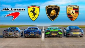 Ferrari 296 GTB vs McLaren 750S vs Lamborghini Huracan Performante vs Porsche 911 Turbo S - ГОНКА