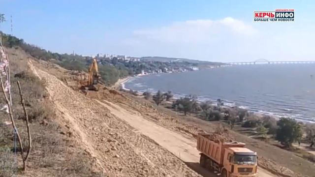Берегоукрепление в Керчи: какие работы ведутся в Аршинцево? смотреть онлайн