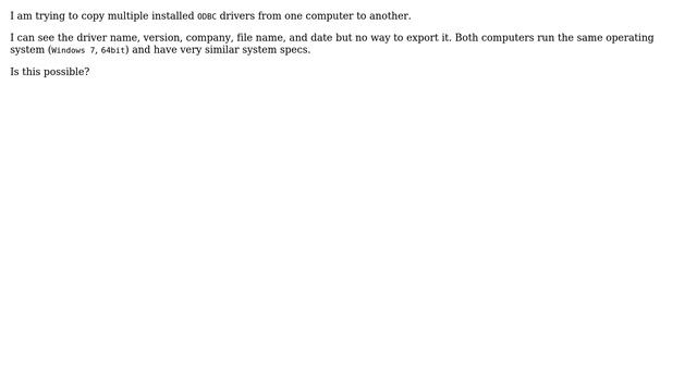 Copy ODBC Driver to another computer смотреть онлайн