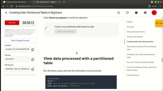 Creating Date-Partitioned Tables in BigQuery | BigQuery for Data Warehousing | GSP414 смотреть онлайн