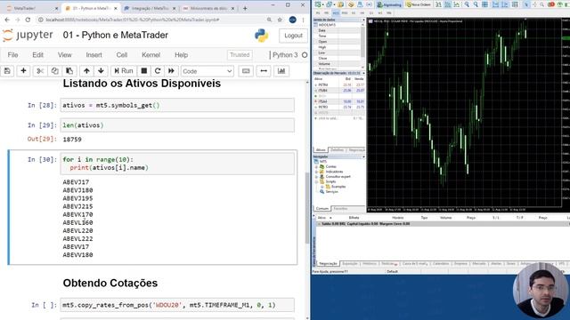 Mini Índice e Dólar em TEMPO REAL com Python! смотреть онлайн