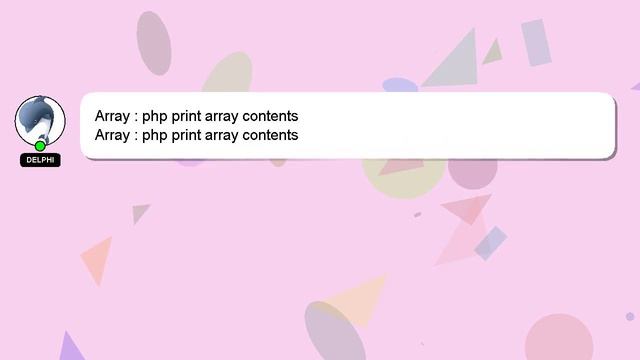 Array : php print array contents смотреть онлайн