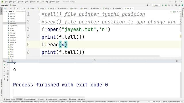 Seek(), tell() & More On Python Files | Python Tutorial For Beginners in Marathi #python #33 смотреть онлайн