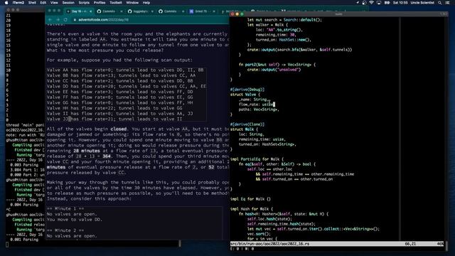 [Rust Programming] Advent of Code 2022 Day 16 - Proboscidea Volcanium смотреть онлайн