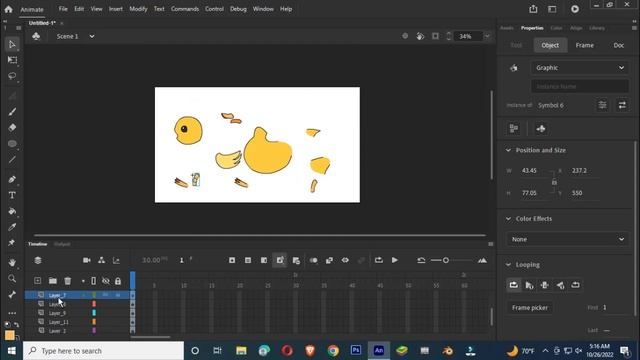 How to Create a Little Duck in Adobe Animate CC. Animation Create Tutorial 2d Cartoons Making #vb смотреть онлайн