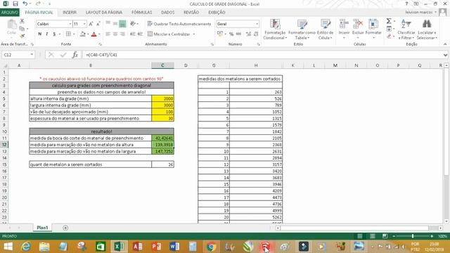 Como fazer cálculo grade diagonal смотреть онлайн