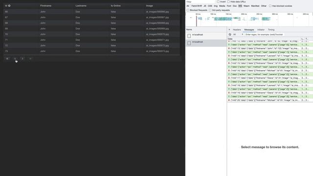 Websocket based table including paging based on a RPC layer. FE & BE code смотреть онлайн