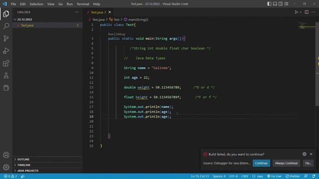 Tutorial 2 Java Data Types смотреть онлайн