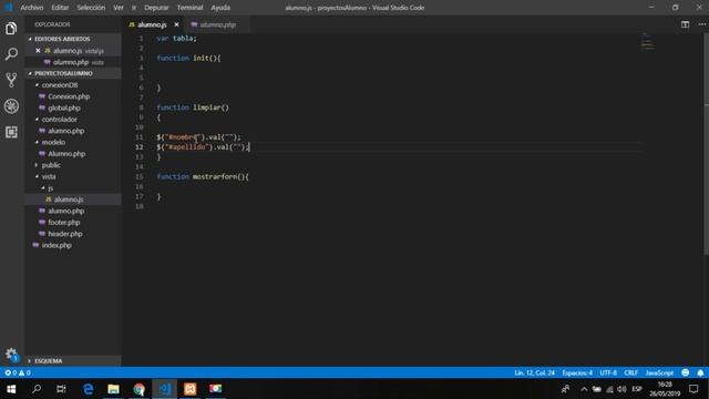 09 formulario alumno con Jquery , js(Select Dinamico con php , MVC, MariaDB,Jquery) смотреть онлайн