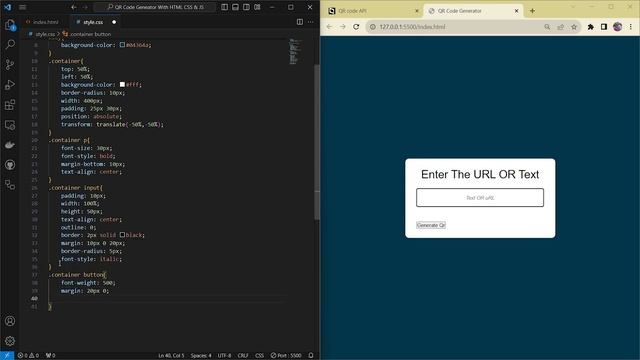 QR Code Generator Using HTML, CSS & JS смотреть онлайн