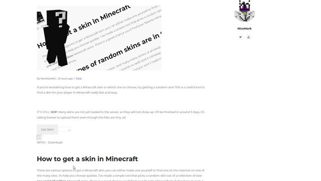 Random Minecraft Skin Generator смотреть онлайн