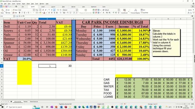 Use dollar signs in Libreoffice Calc. Absolute and relative referencing смотреть онлайн